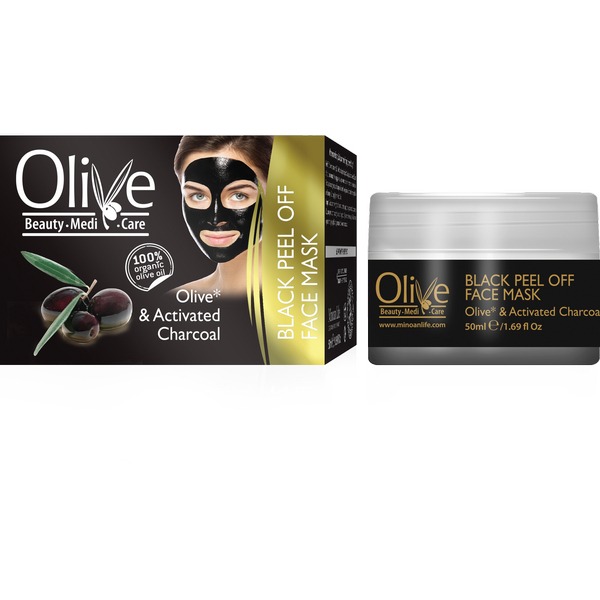 Black Peel Off Face Mask Olive & Activated Charcoal | Minoan Life